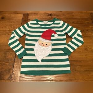 Christmas Sweater Small Santa Christmas Holiday Sweater Green White